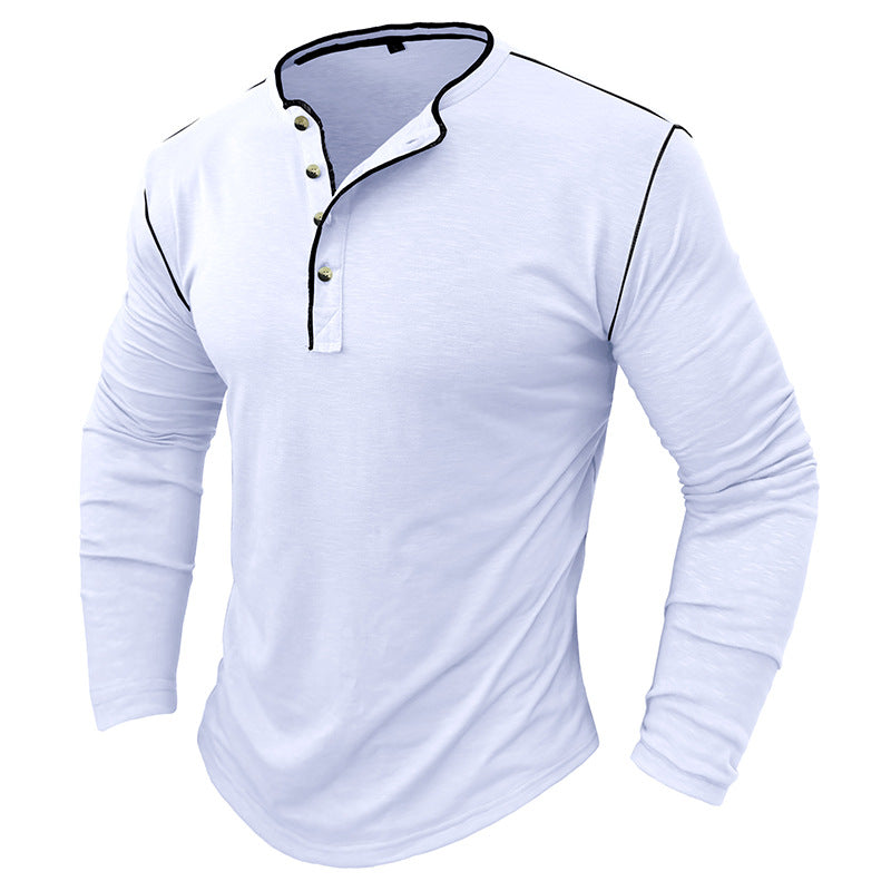 Men's autumn and winter large size men's long-sleeved T-shirt men's bamboo cotton top