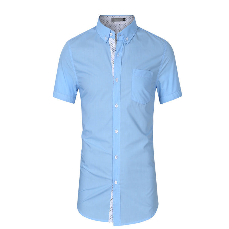 Men's short-sleeved shirts with contrasting colors and broken dots