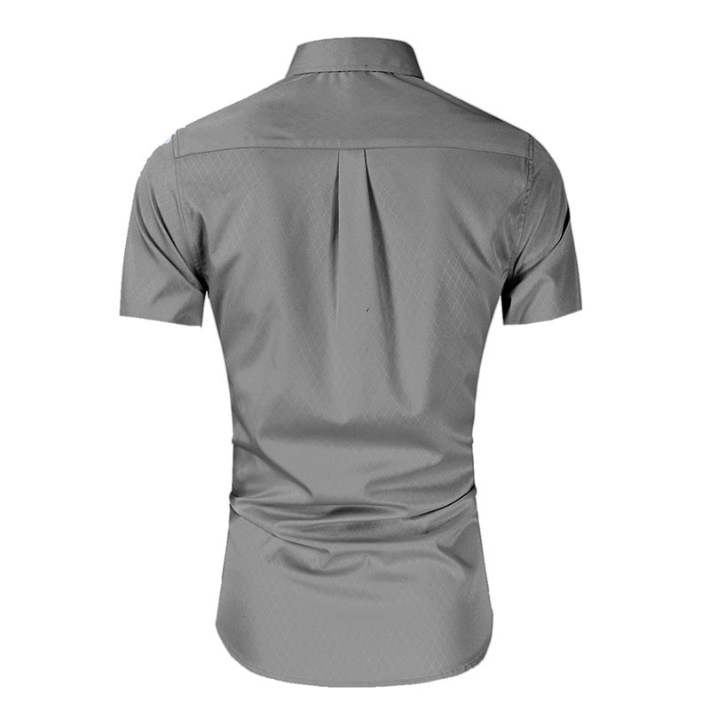 Men's short-sleeved shirts, new business high-end men's formal wear, iron-free men's shirts