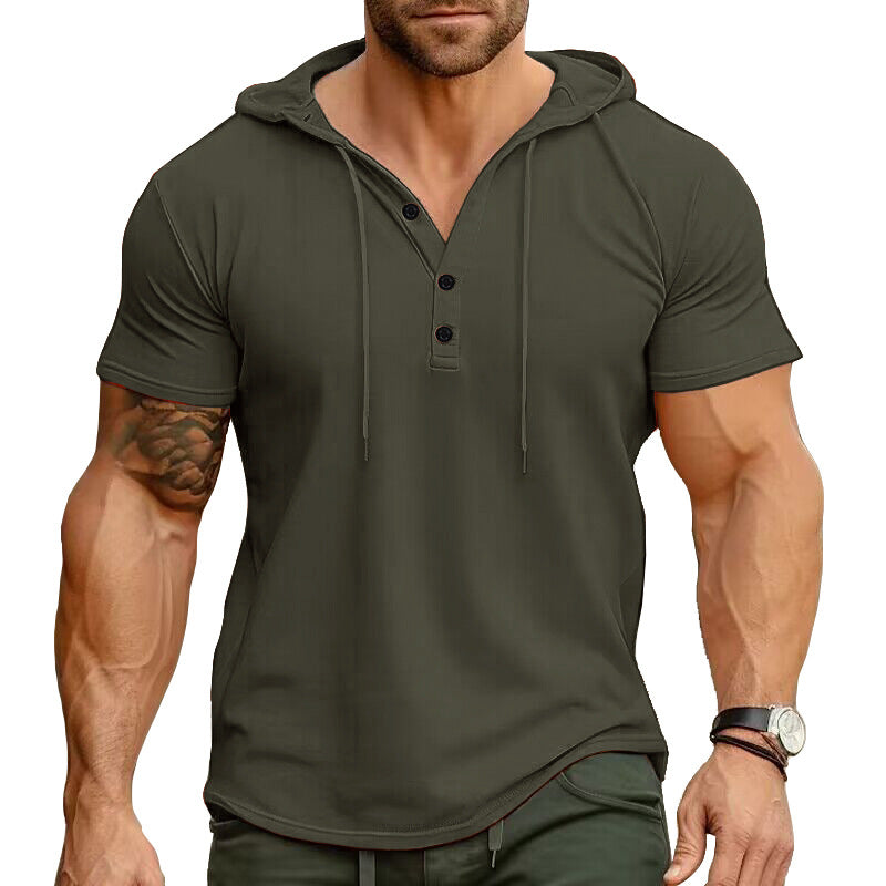 Men's Sports Fitness Men's Short Sleeve T-Shirt Hoodie Tops