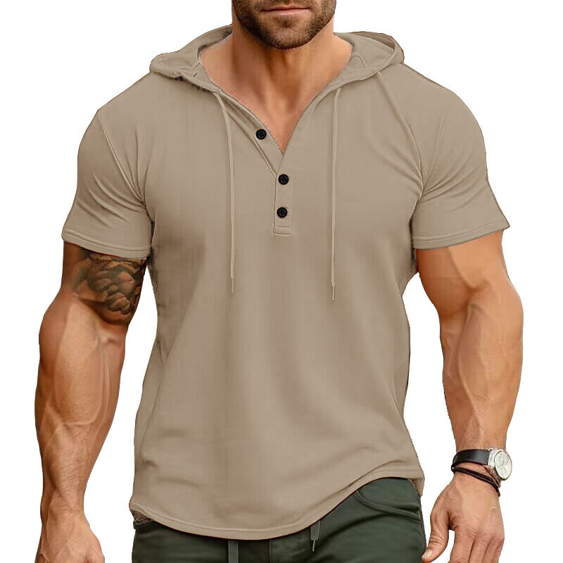 Men's Sports Fitness Men's Short Sleeve T-Shirt Hoodie Tops