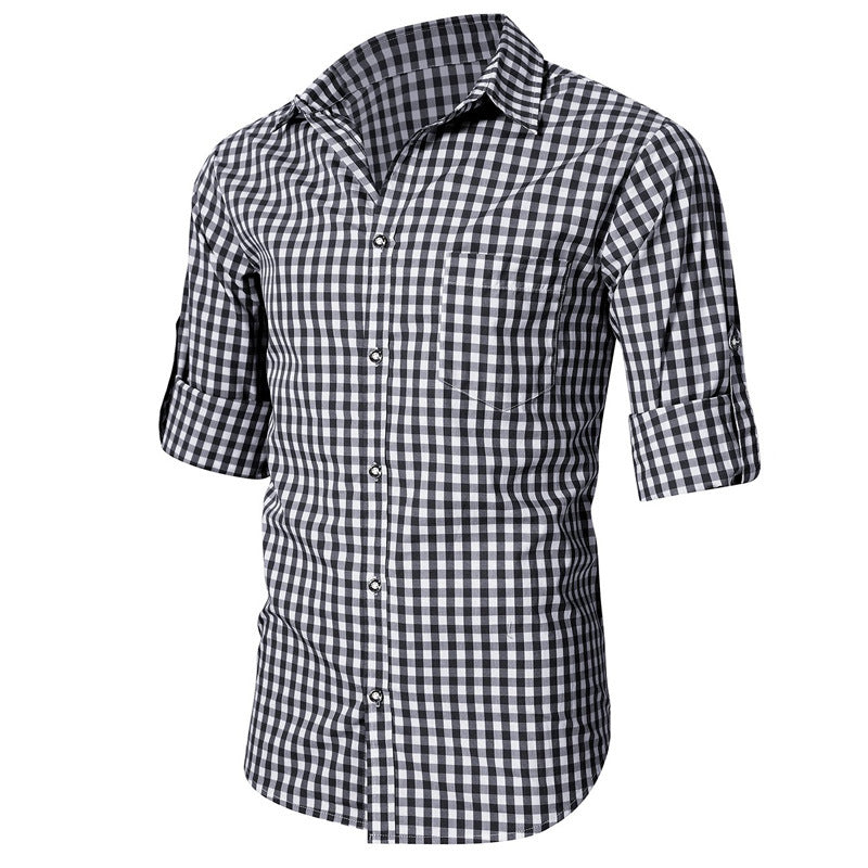 Men's Shirts Slim Fit Long Sleeve Shirts Plaid Shirts