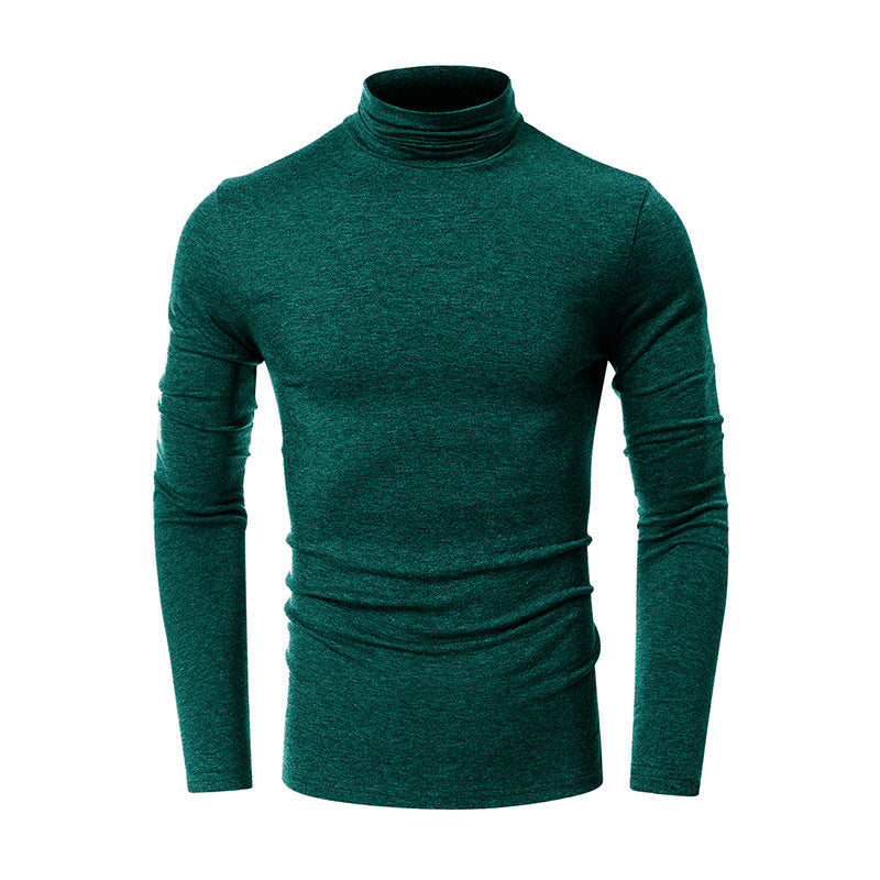 Turtleneck men's long-sleeved T-shirt European and American bottoming shirt casual inner tops men