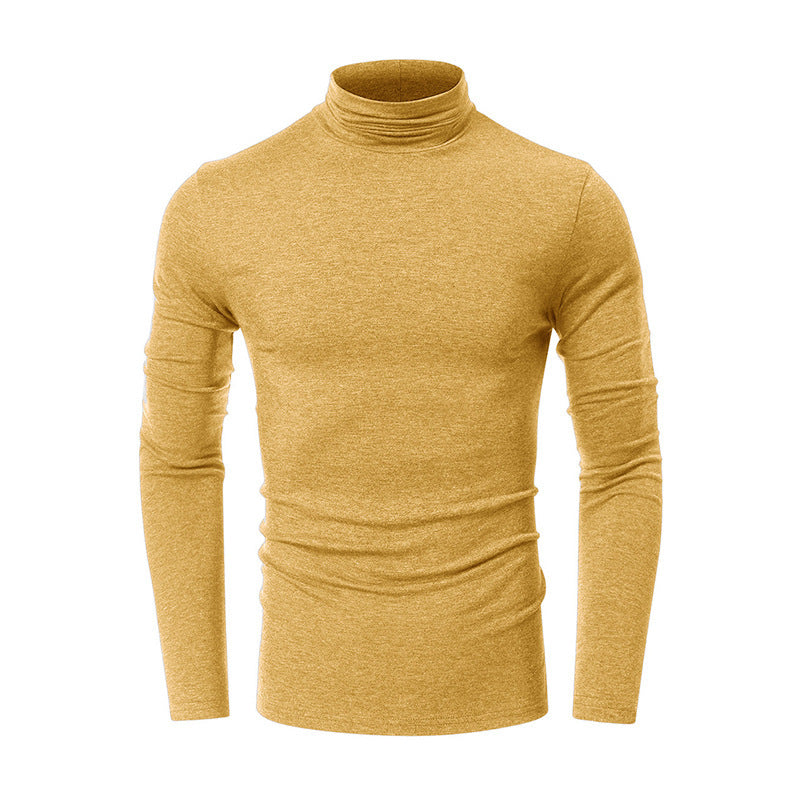 Turtleneck men's long-sleeved T-shirt European and American bottoming shirt casual inner tops men