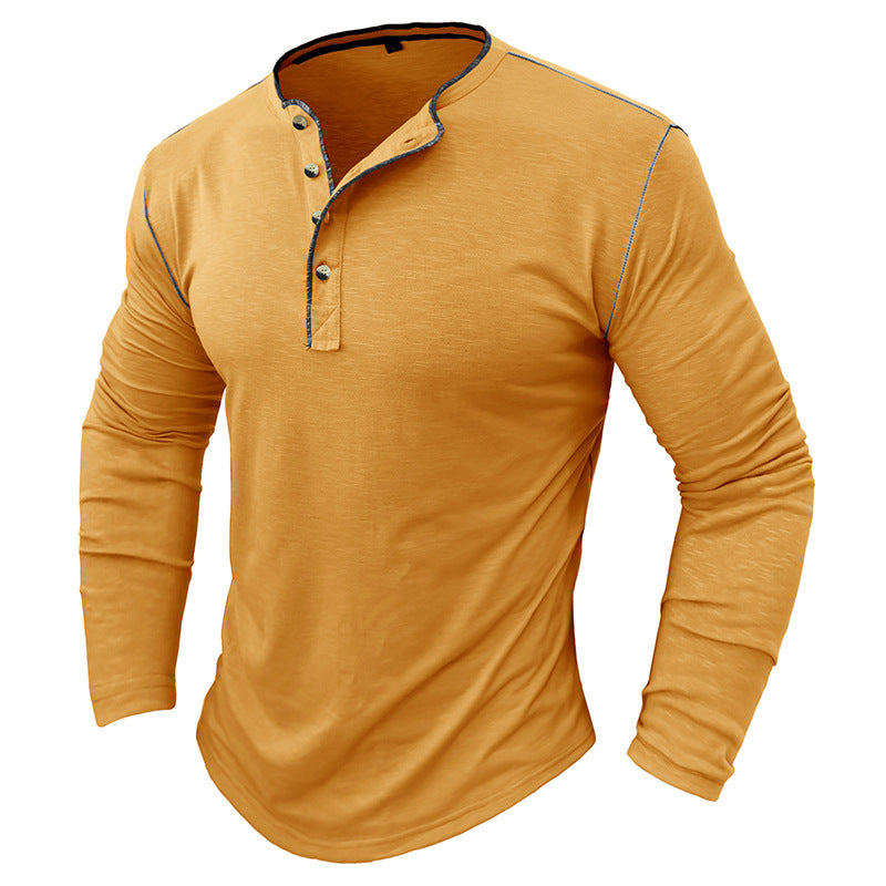 Men's autumn and winter large size men's long-sleeved T-shirt men's bamboo cotton top