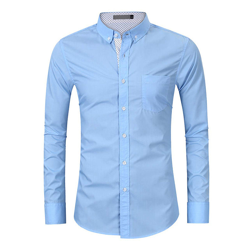 New autumn and winter men's shirts Men's lapel cotton shirts Long-sleeved shirts