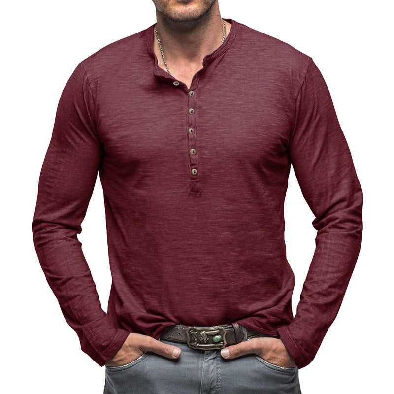 Autumn and winter men's long-sleeved T-shirts for men, outdoor men's bamboo cotton tops