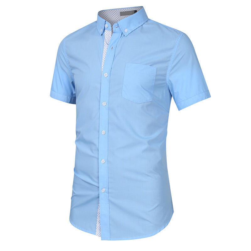 Men's short-sleeved shirts with contrasting colors and broken dots